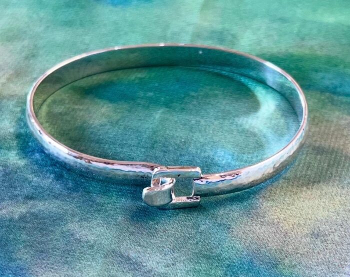 Hammered Bangle Bracelet with Hook Closure – Victoria Ward Fine